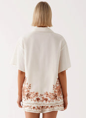 Dreamy Days Oversized Linen Shirt - Ivory