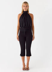 Willow Chiffon Top - Black Spot