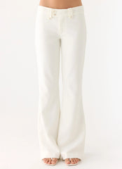Weiss Low Rise Suiting Pants - White