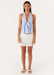 On Repeat Halter Top - Blue Stripe