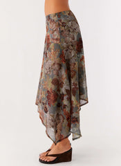 Rosewood Low Rise Midi Skirt - Vintage Blossom
