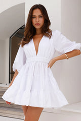 Rose Pink Sweetest Treat Mini Dress White