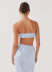 Kyleigh Textured Sequin Bandeau Top - Lavender Mist