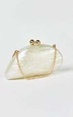 Nami  Clutch Bag in Pearl