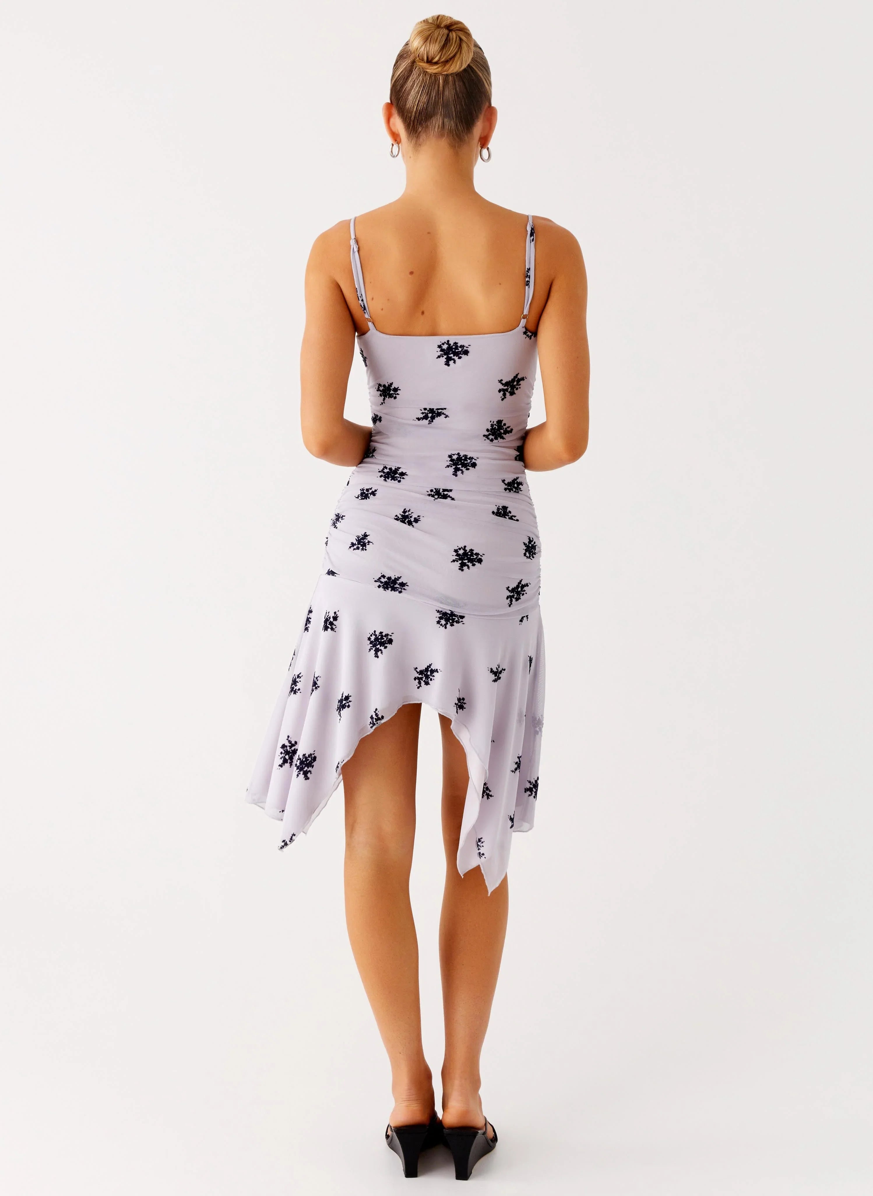 Amor Flock Hanky Mini Dress - Lilac