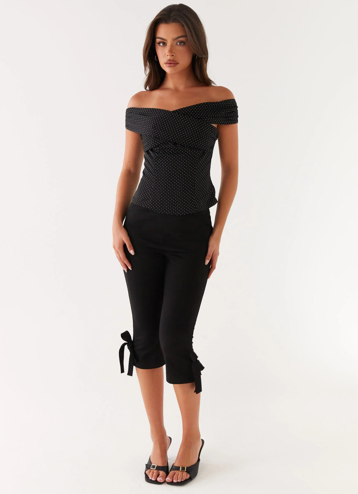 Tamera Top - Black Polka Dot