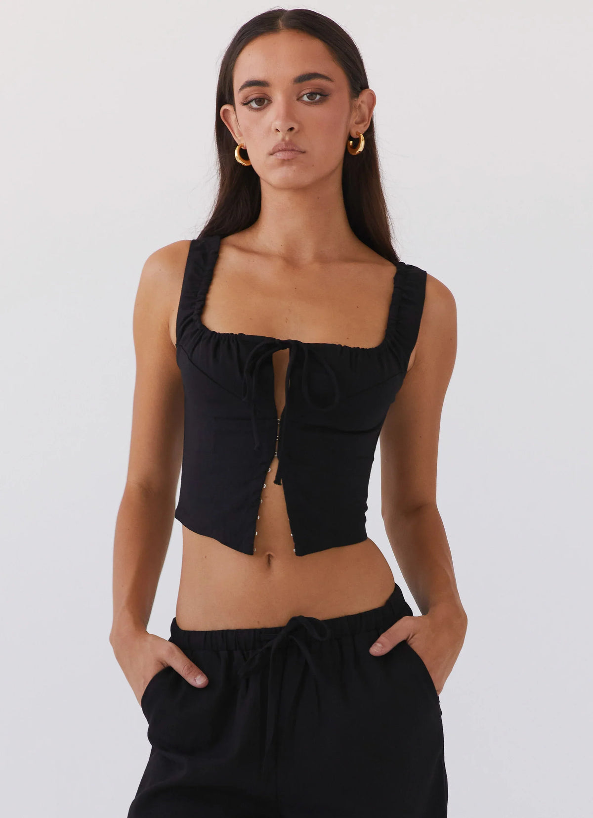 Take Me Away Corset Top - Black