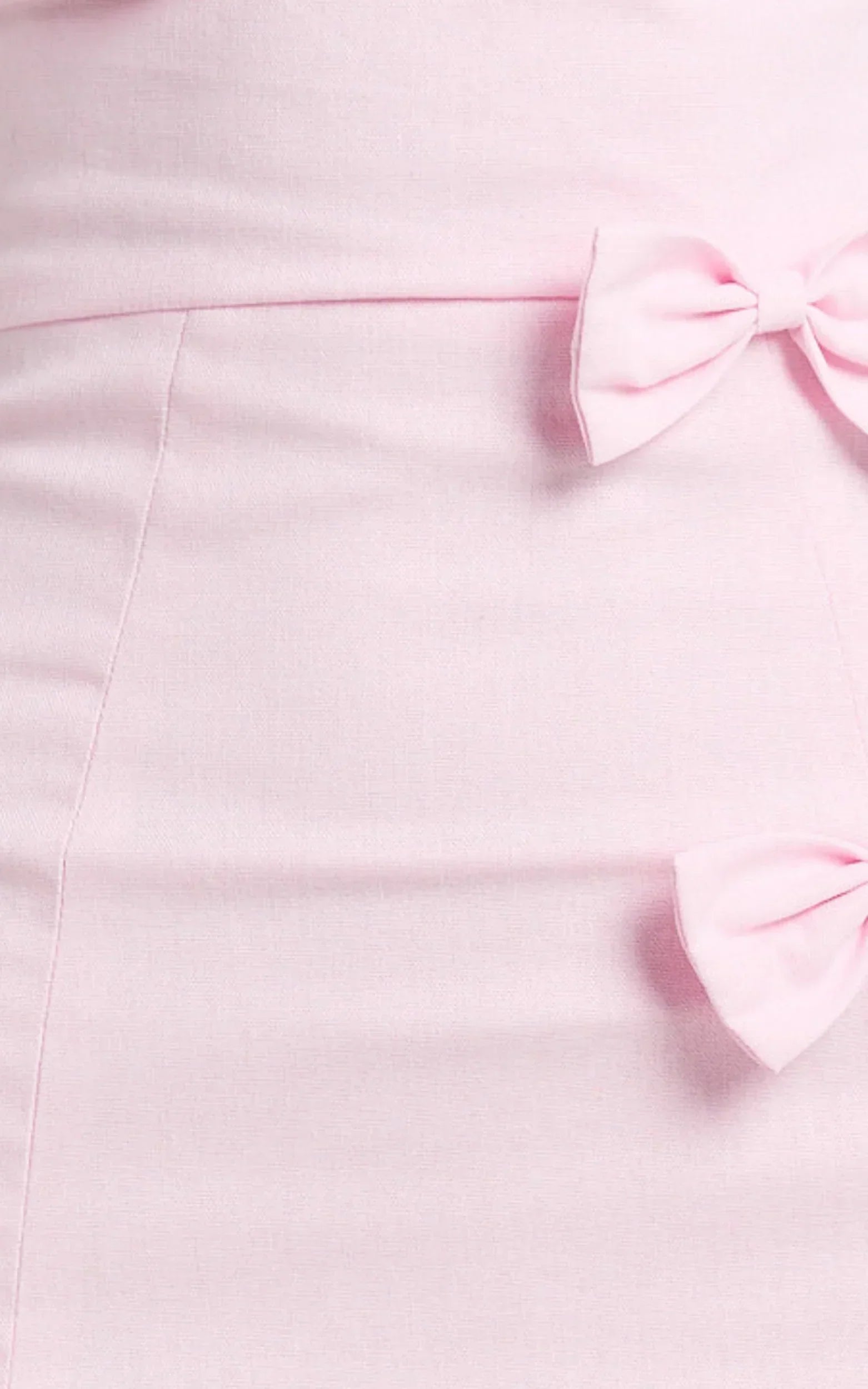 Arna Mini Dress High Neck Fitted Bow Detail Leg Split Fitted Dress in Pink