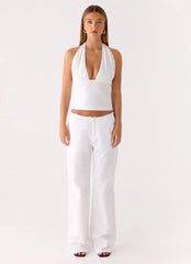 Josephina Linen Pant - White