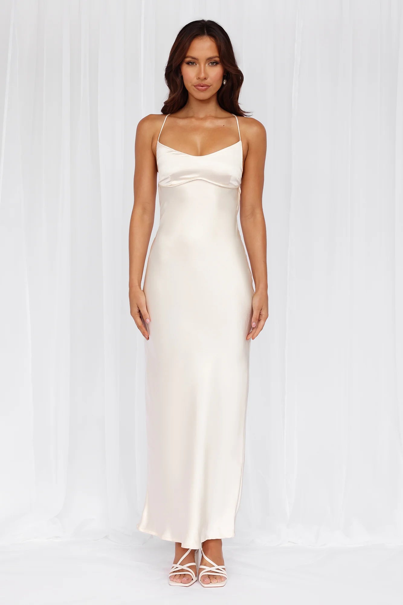 Rose Pink The Samara Satin Maxi Dress Pearl