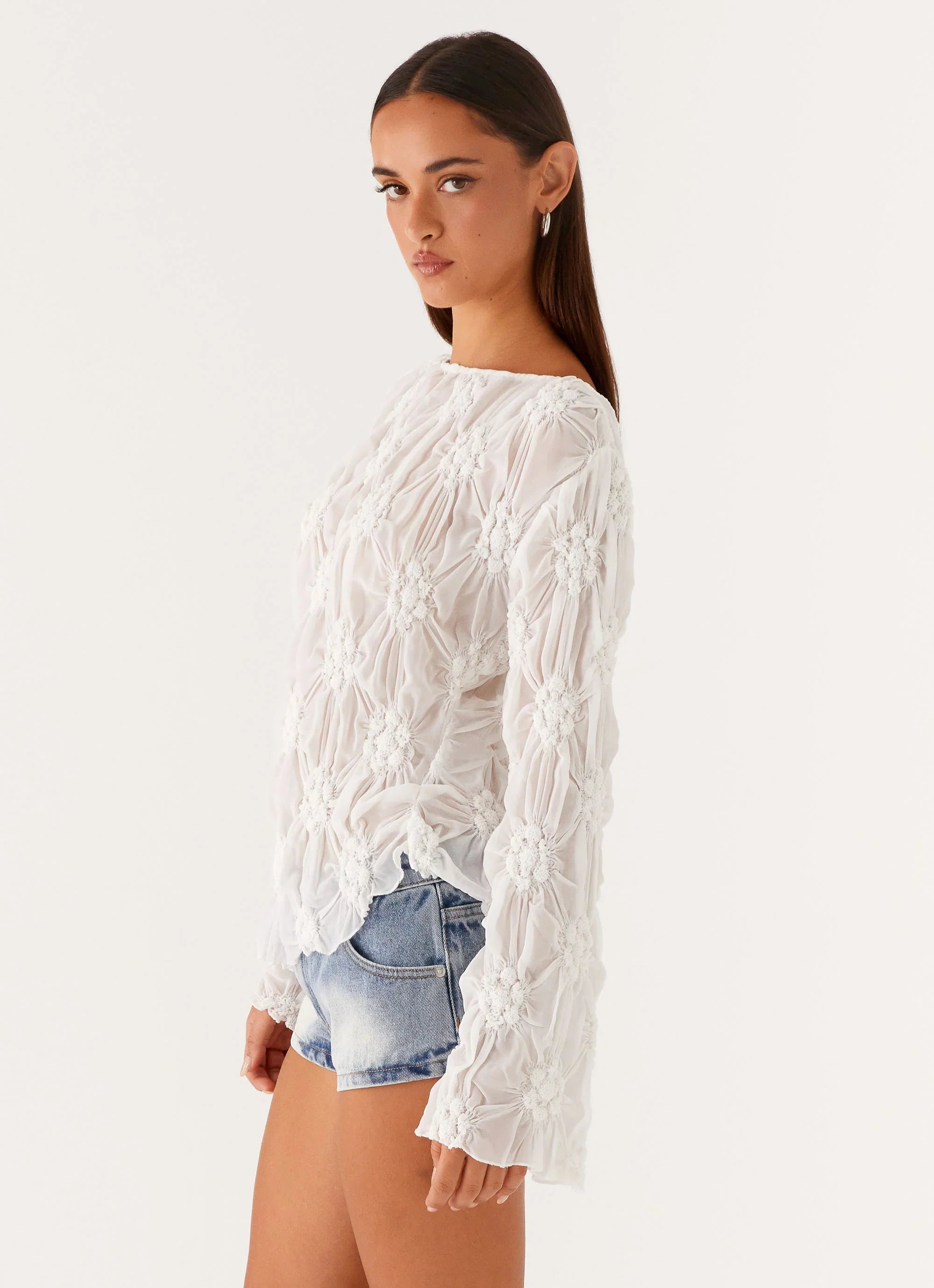 Mia Long Sleeve Top - Ivory